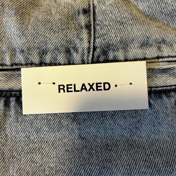 Zara light blue belted denim loose relaxed jeans pants made in Europe NWT - Picture 10 of 11